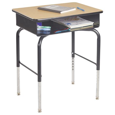 ECR4Kids Open Front Desk with Metal Storage Book 